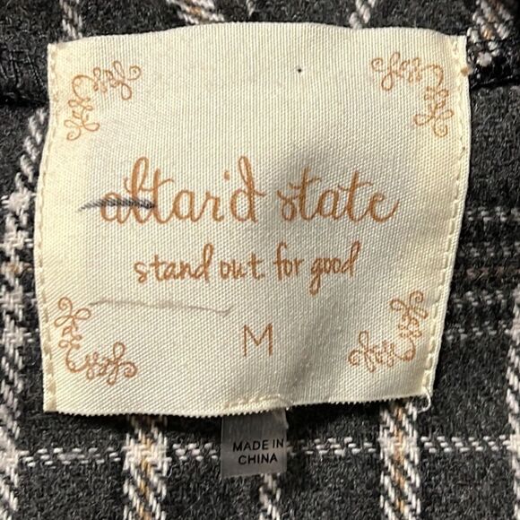 Alter’d State Vest Woman’s Size Medium Lawson Open Waterfall Front Gray Plaid - Picture 6 of 7